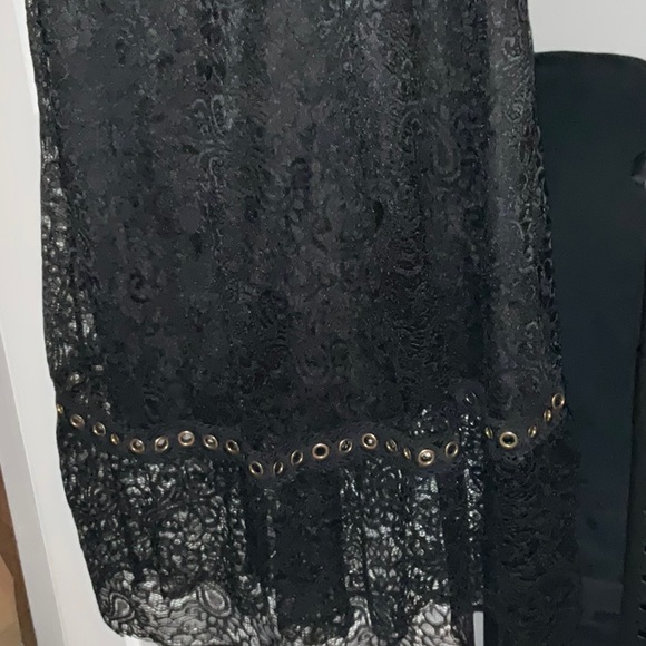 MSquared Black Polyester maxi Dress with Gold Ring Accents size 2X - Picture 2 of 5